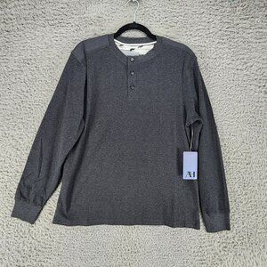 AH Shirt Mens Medium Gray Long Sleeve Henley *NWT*